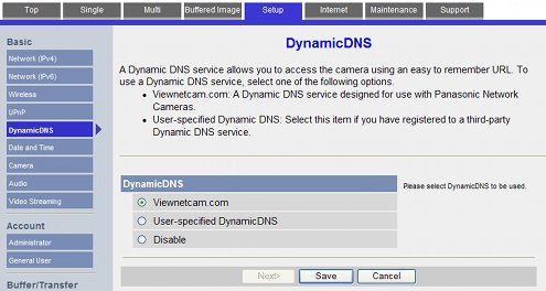 Dynamic DNS in Panasonic IP camera