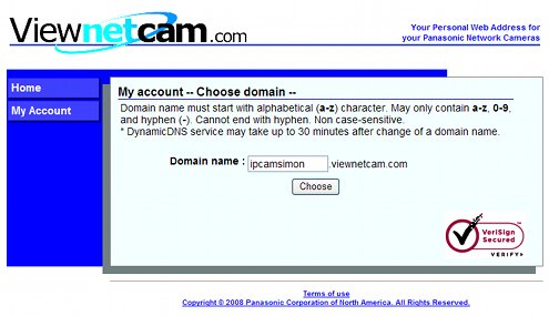 Choose your domain name with viewnetcam.com screenshot