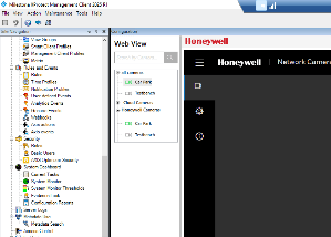 Screenshot showing the Honeywell plugin within Milestone