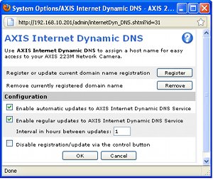 Screenshot of Axis Internet Dynamic DNS Service